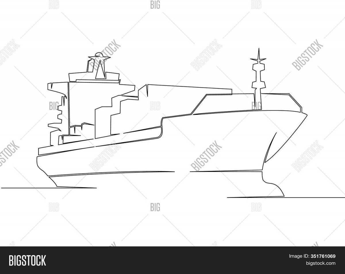 Large container ship coloring page