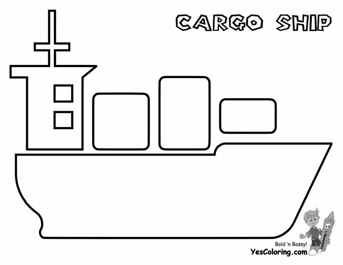 Coloring page nice container ship