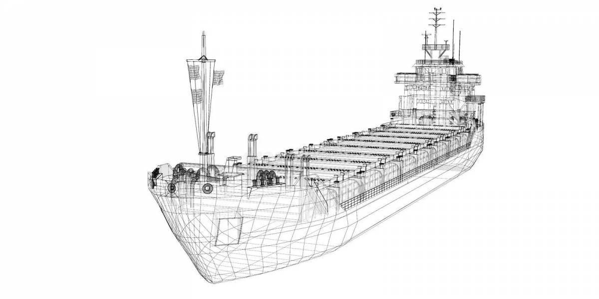 Royal container ship coloring page