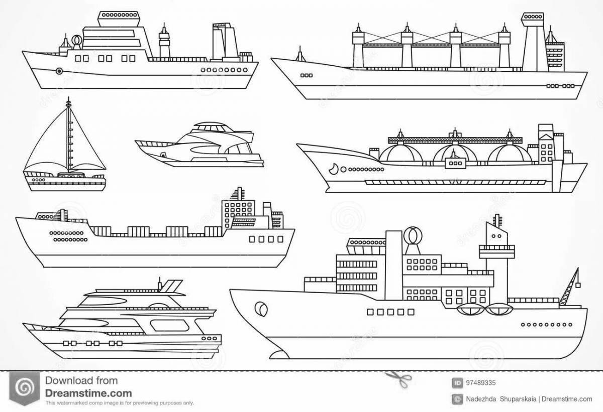 Generous container ship coloring page