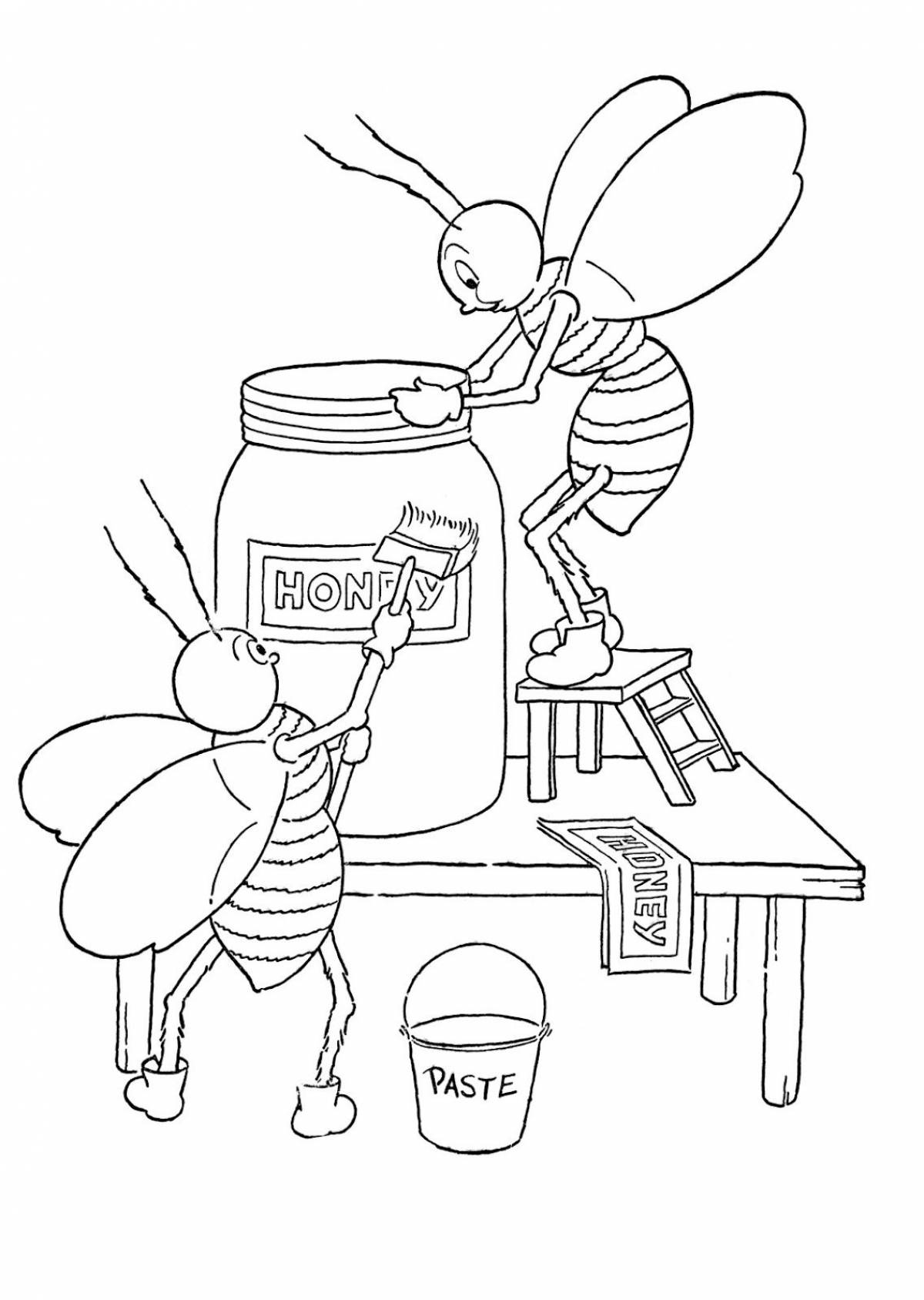 Фразеологизм пчела. Раскраска Муха-Цокотуха. Пчела раскраска. Раскраска пчёлка для детей. Пчела раскраска для детей.