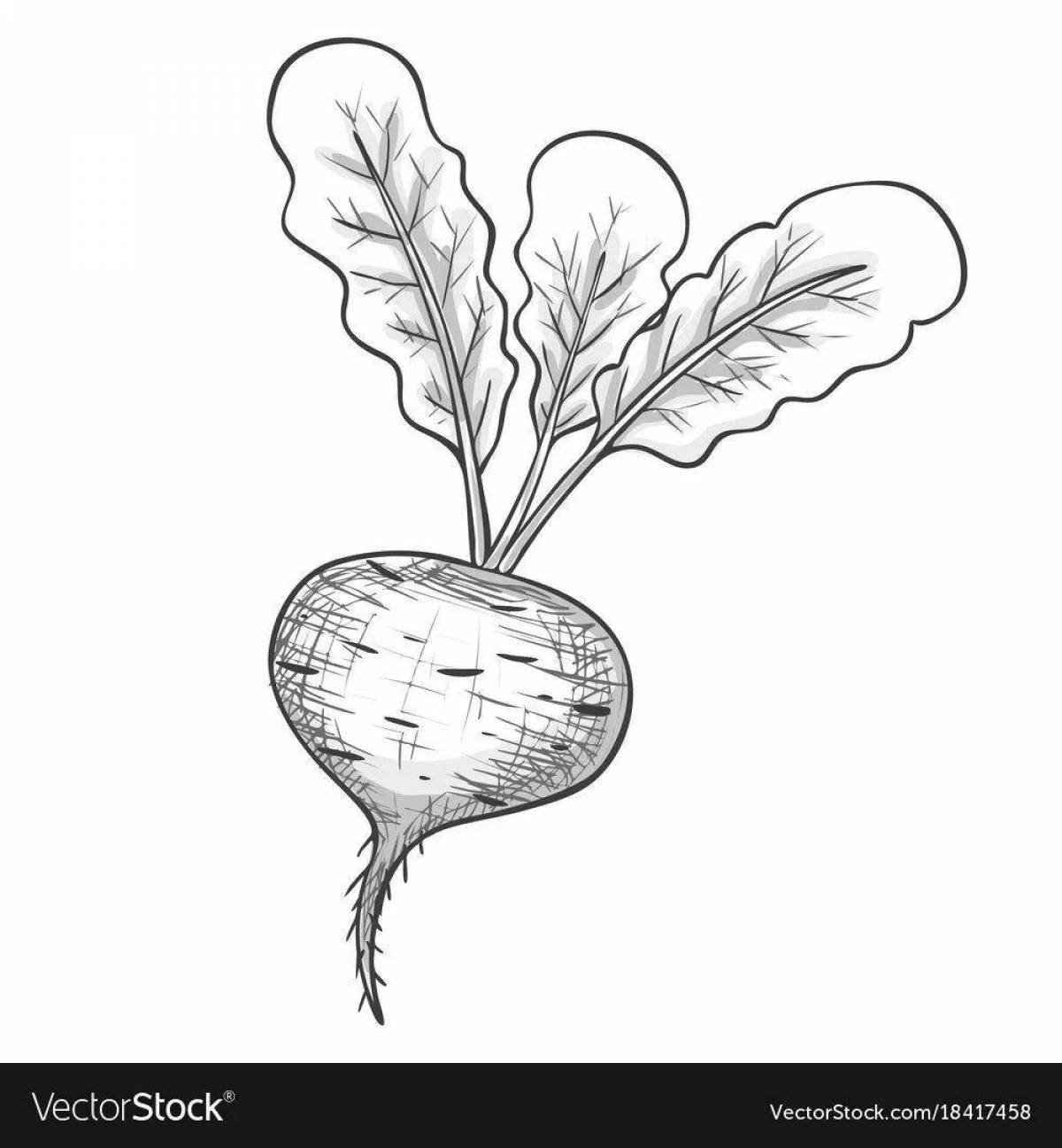 Photo Glitter radish coloring page