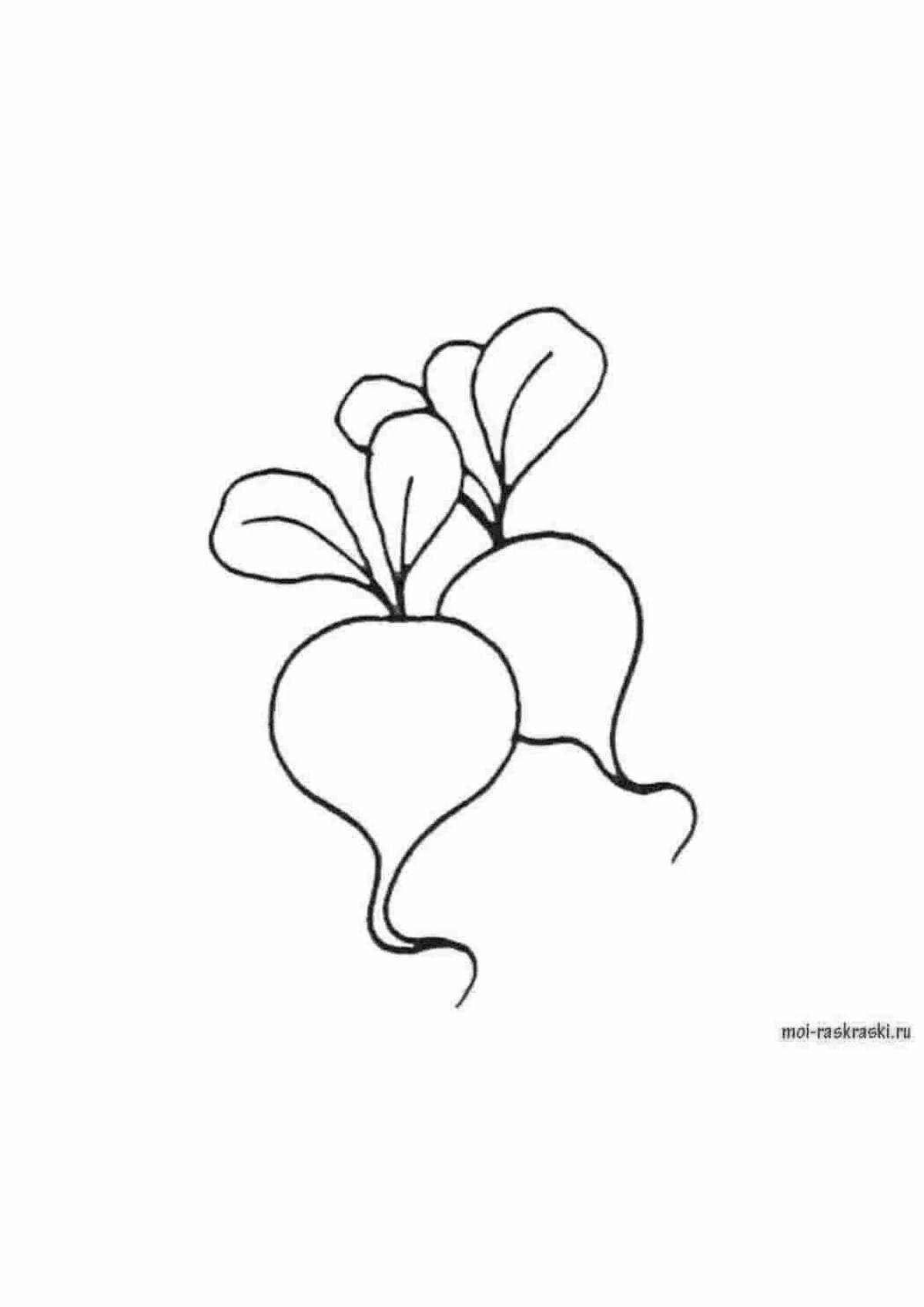 Exciting radish coloring page