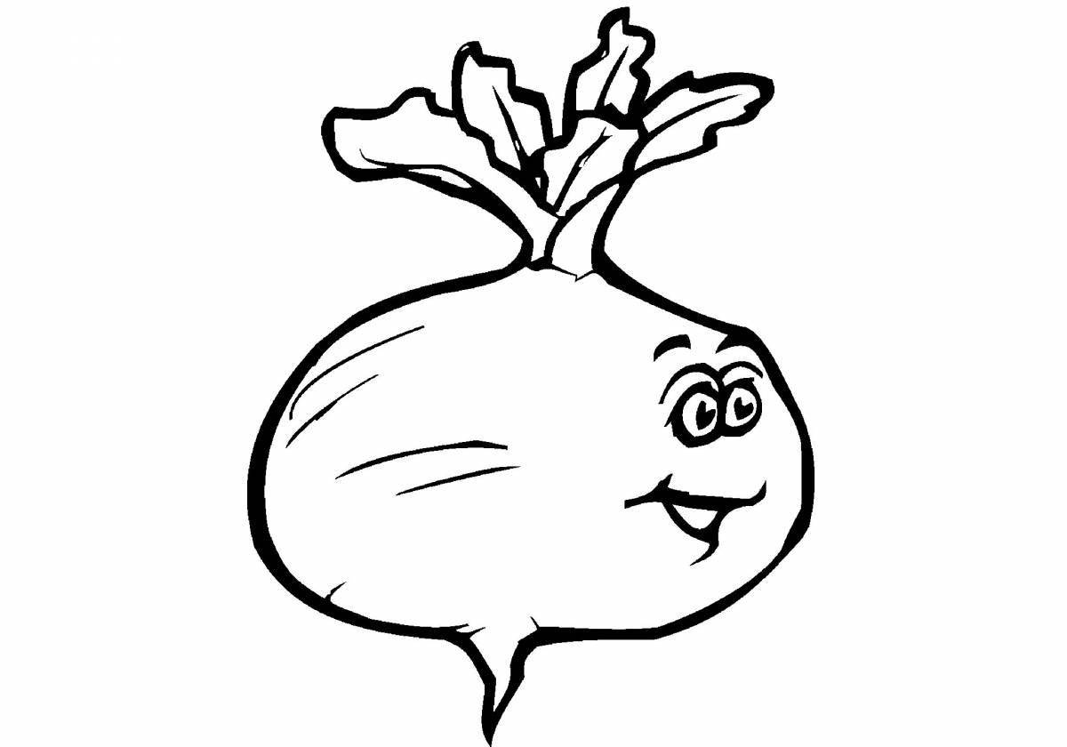 Fancy radish coloring page
