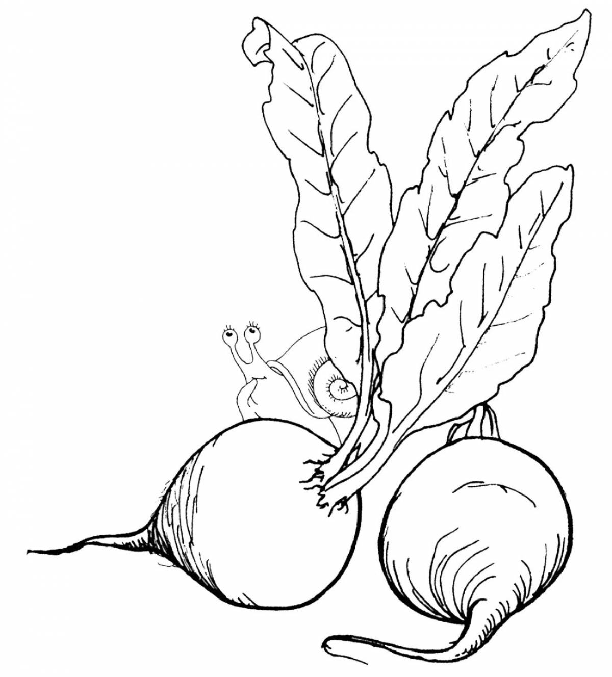 Awesome radish coloring page