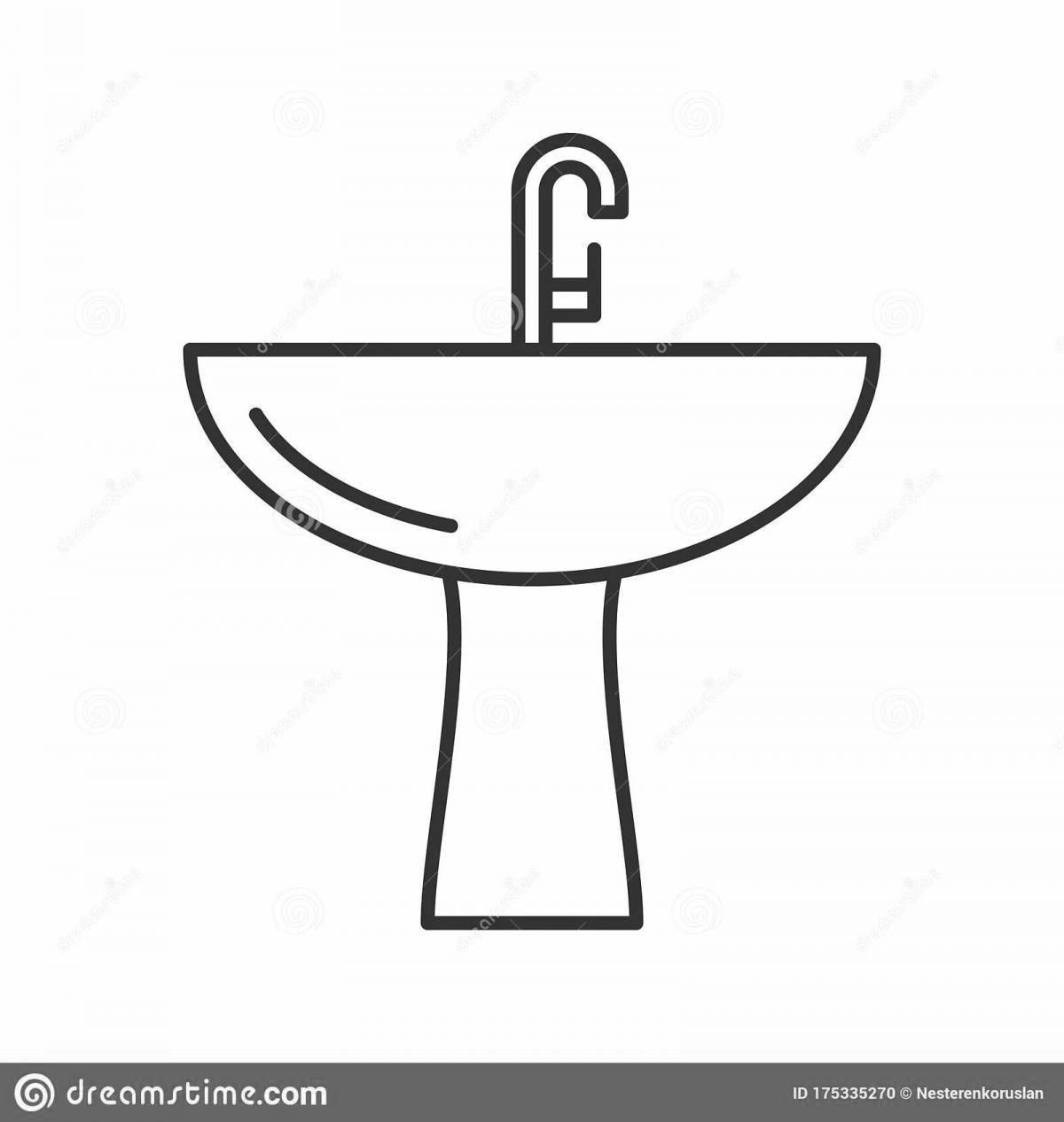 Shining washbasin coloring page