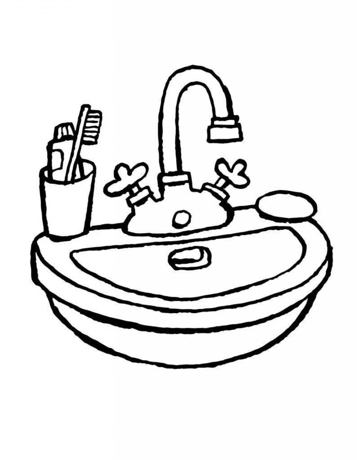 Coloring page gorgeous washbasin