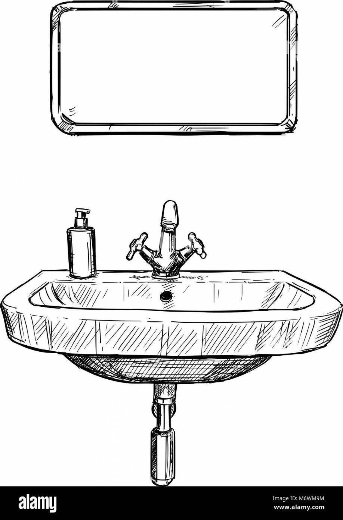 Fabulous washbasin coloring page