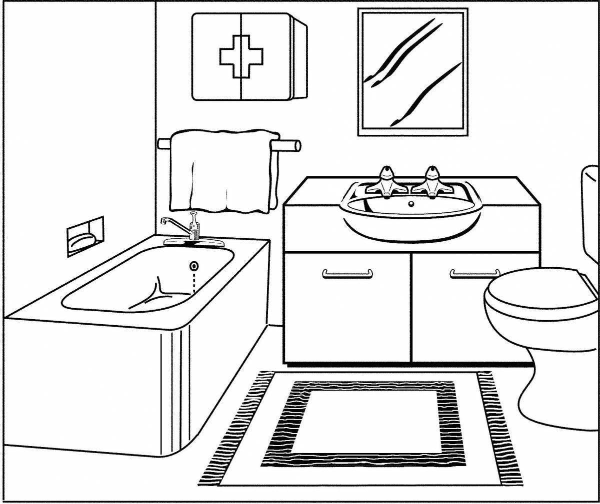 Incredible washbasin coloring page