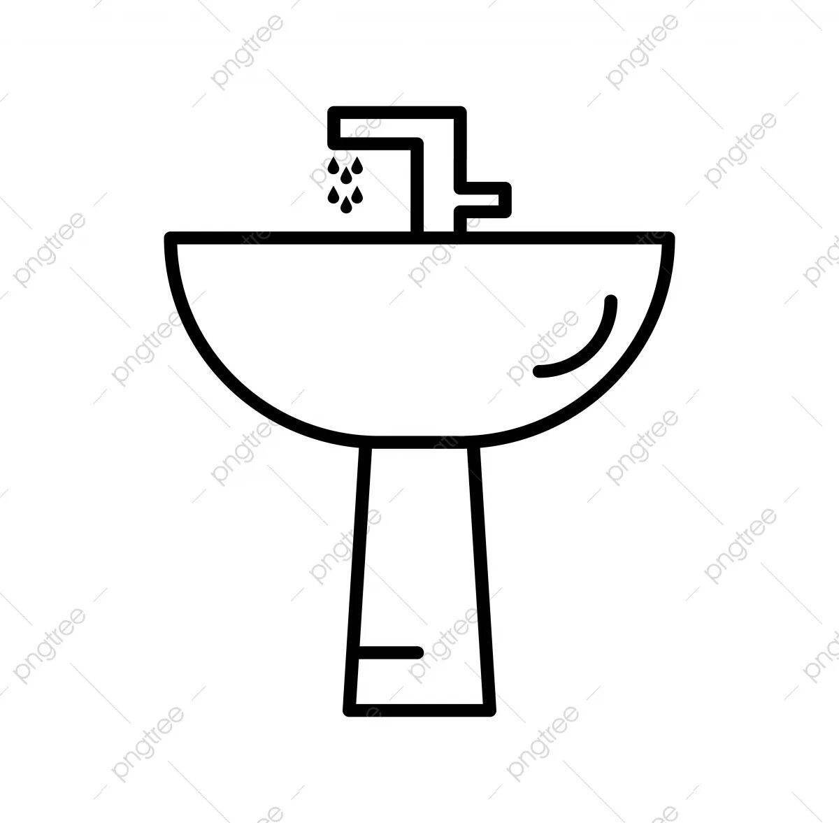 Wonderful washbasin coloring page