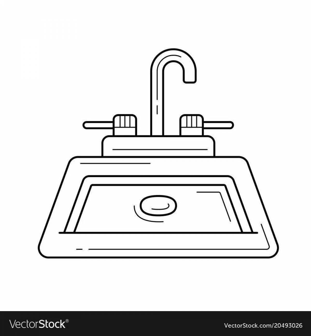 Beautiful washbasin coloring page