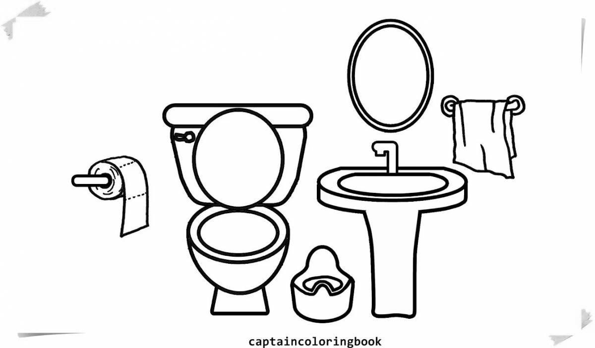 Fun washbasin coloring page