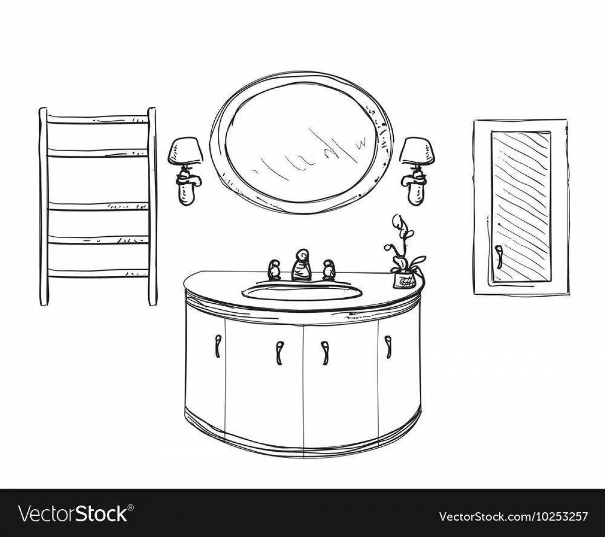 Attractive washbasin coloring page