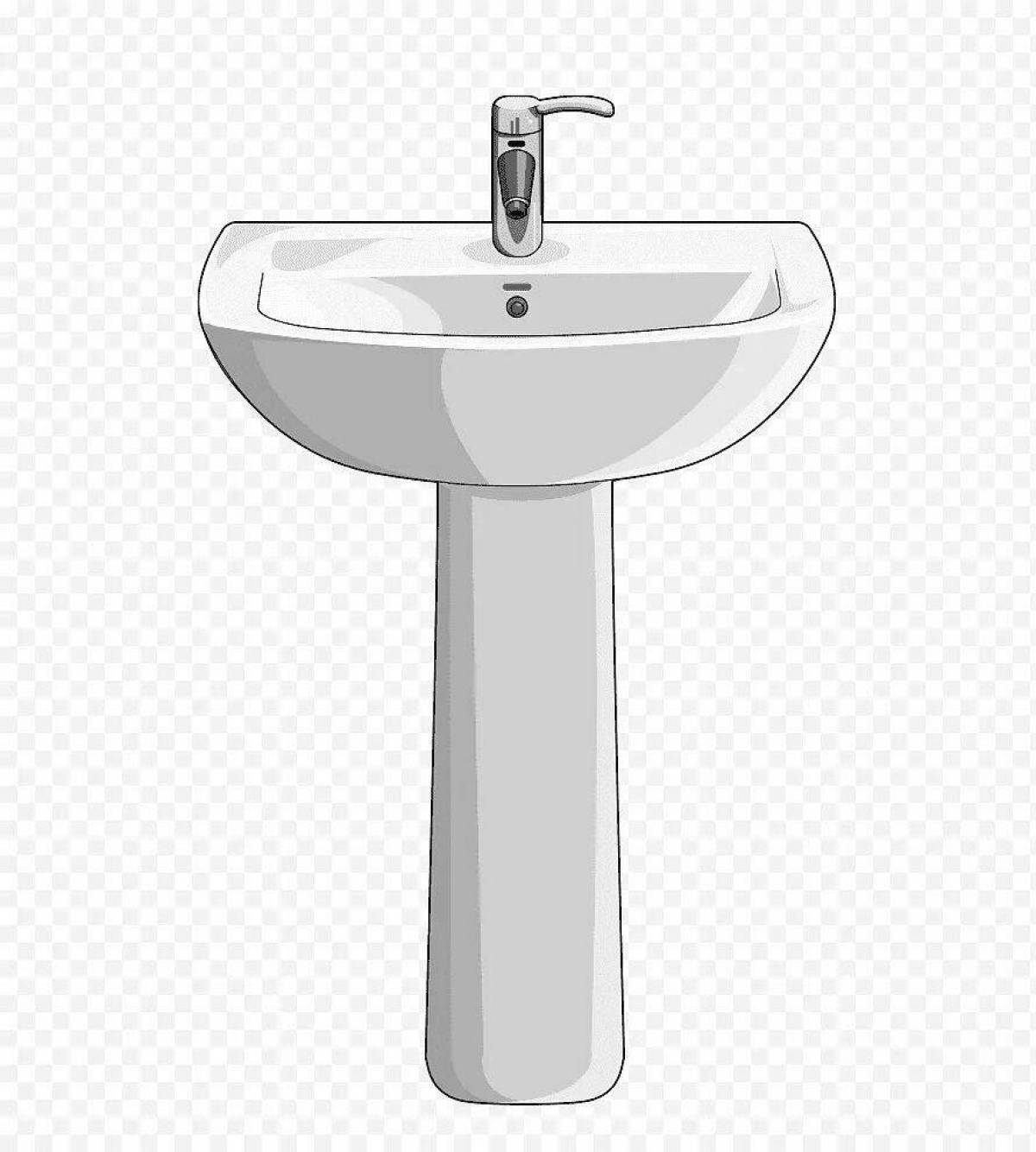 Bold washbasin coloring page