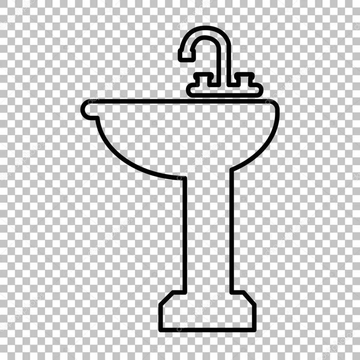 Glitter washbasin coloring page