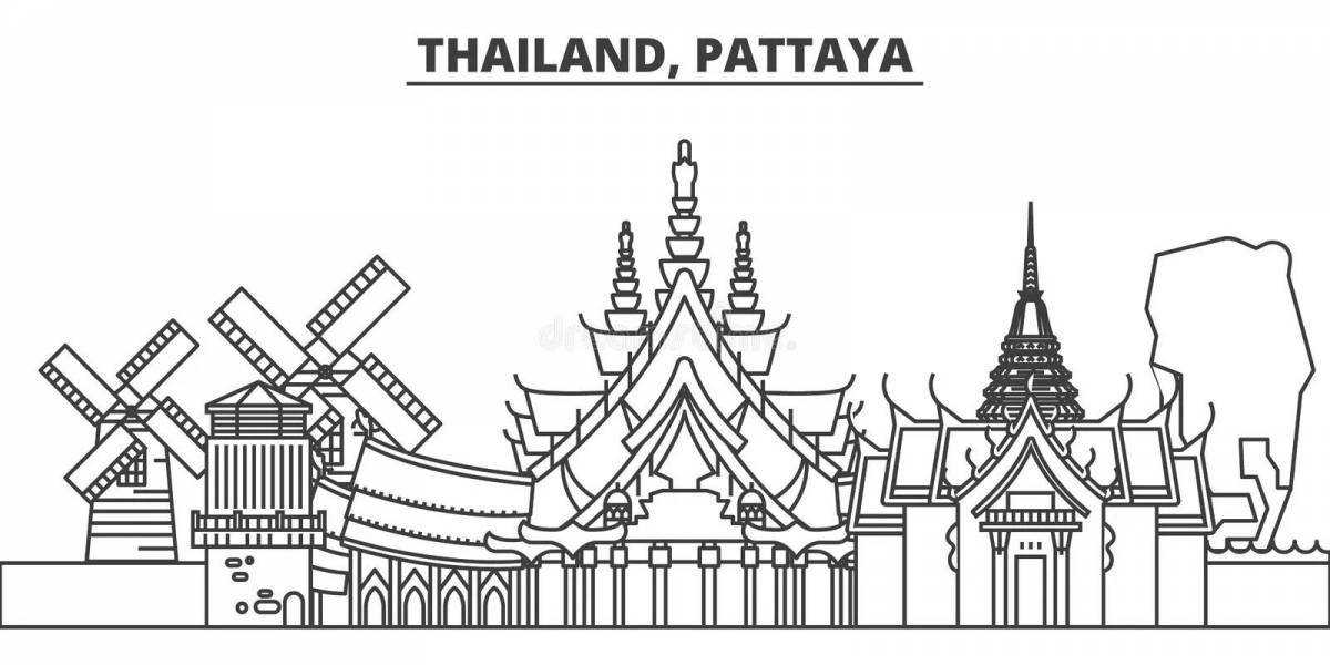 Colorful thailand coloring book