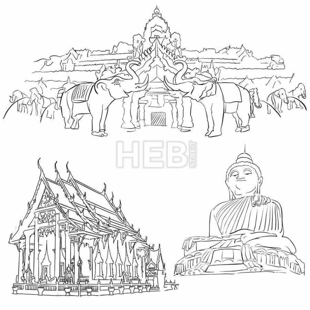 Раскраска Радостный таиланд раскраска