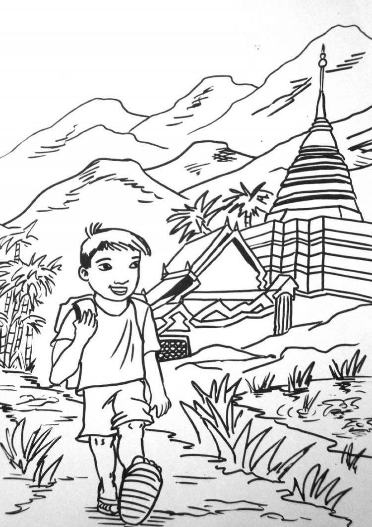 Coloring page glorious thailand