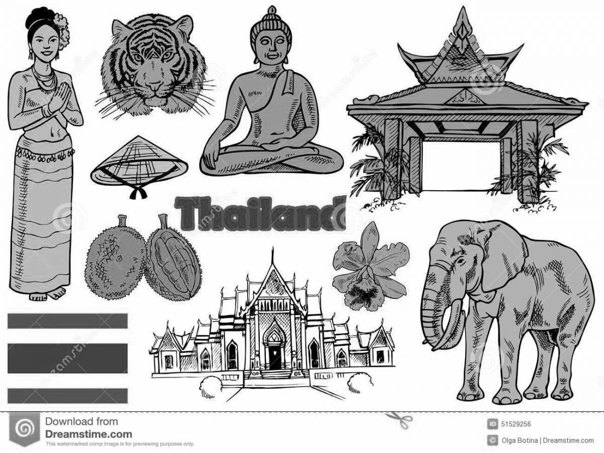 Раскраска Изысканный таиланд раскраска