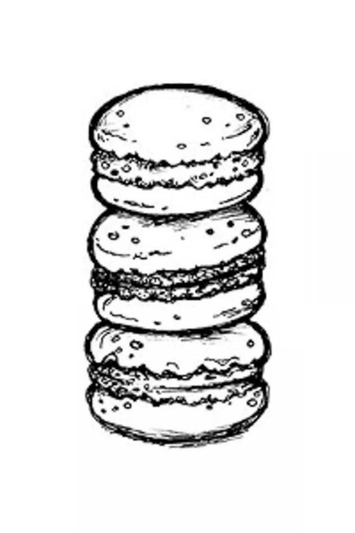 Tempting macarons coloring page