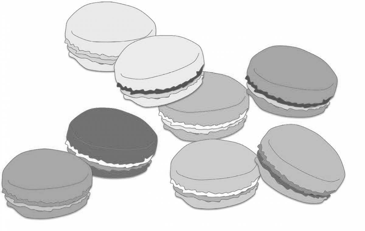 Radiant macarons coloring page