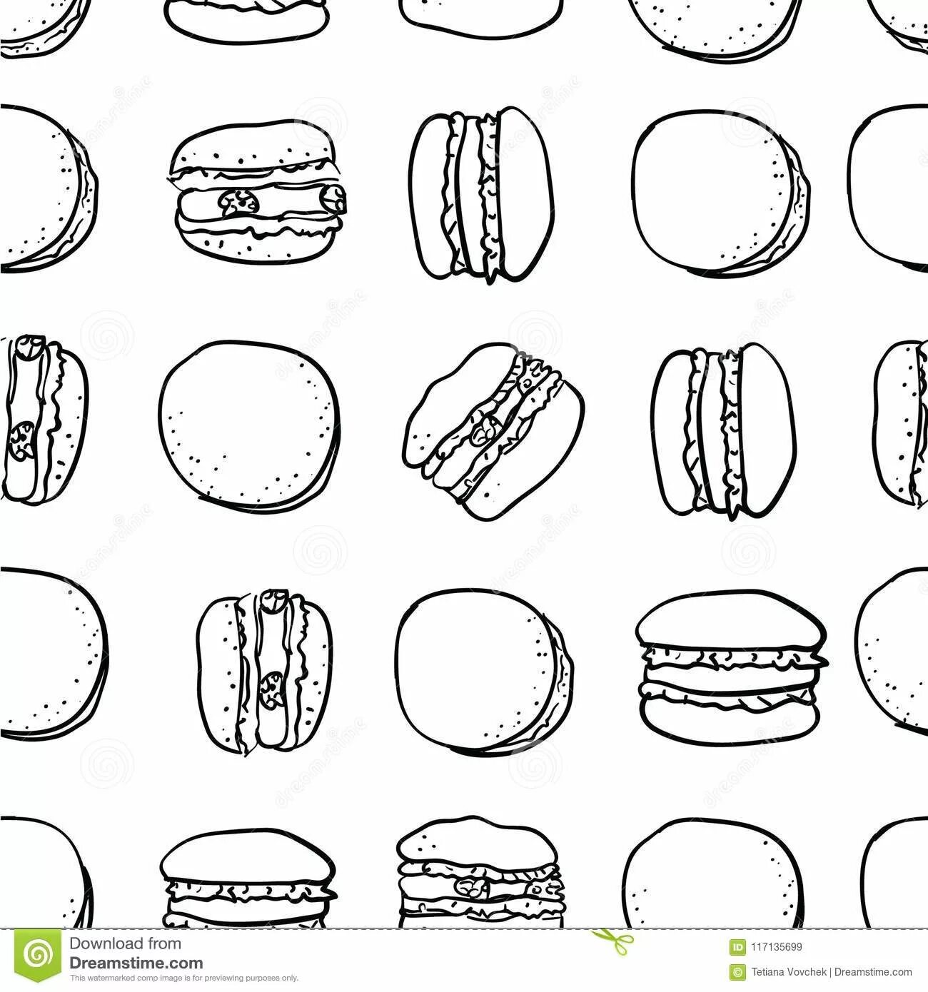 Great macarons coloring pages