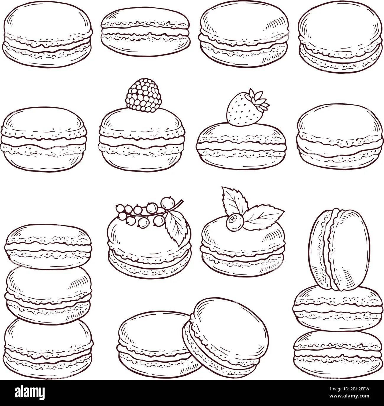 Amazing macarons coloring pages