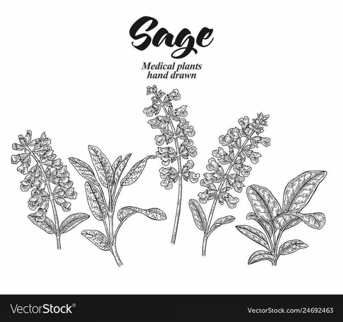 Photo Majestic sage coloring book