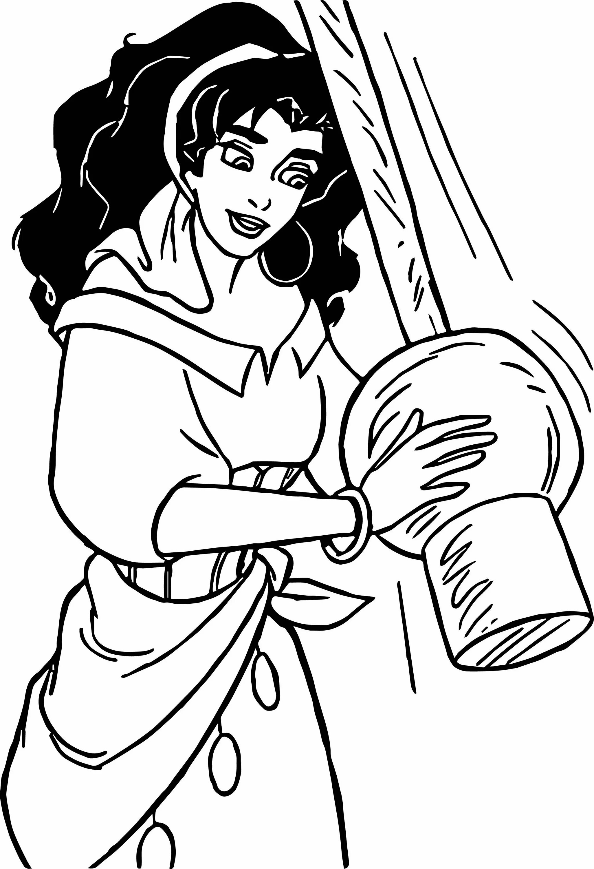 Animated esmeralda coloring page