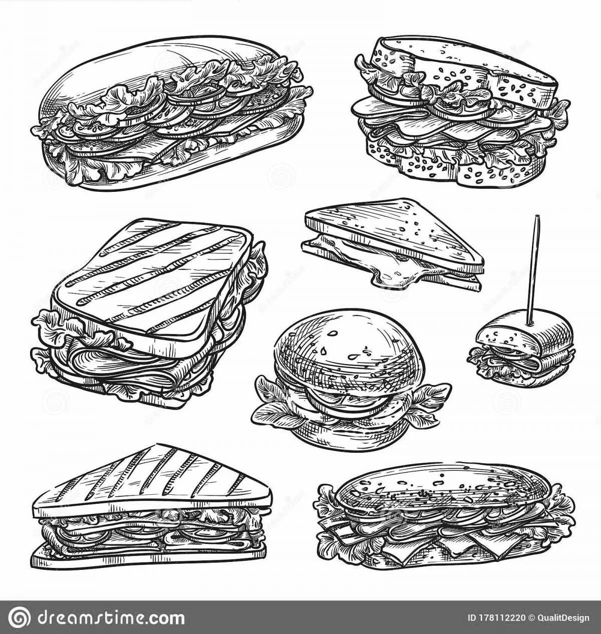 Bright toast coloring page