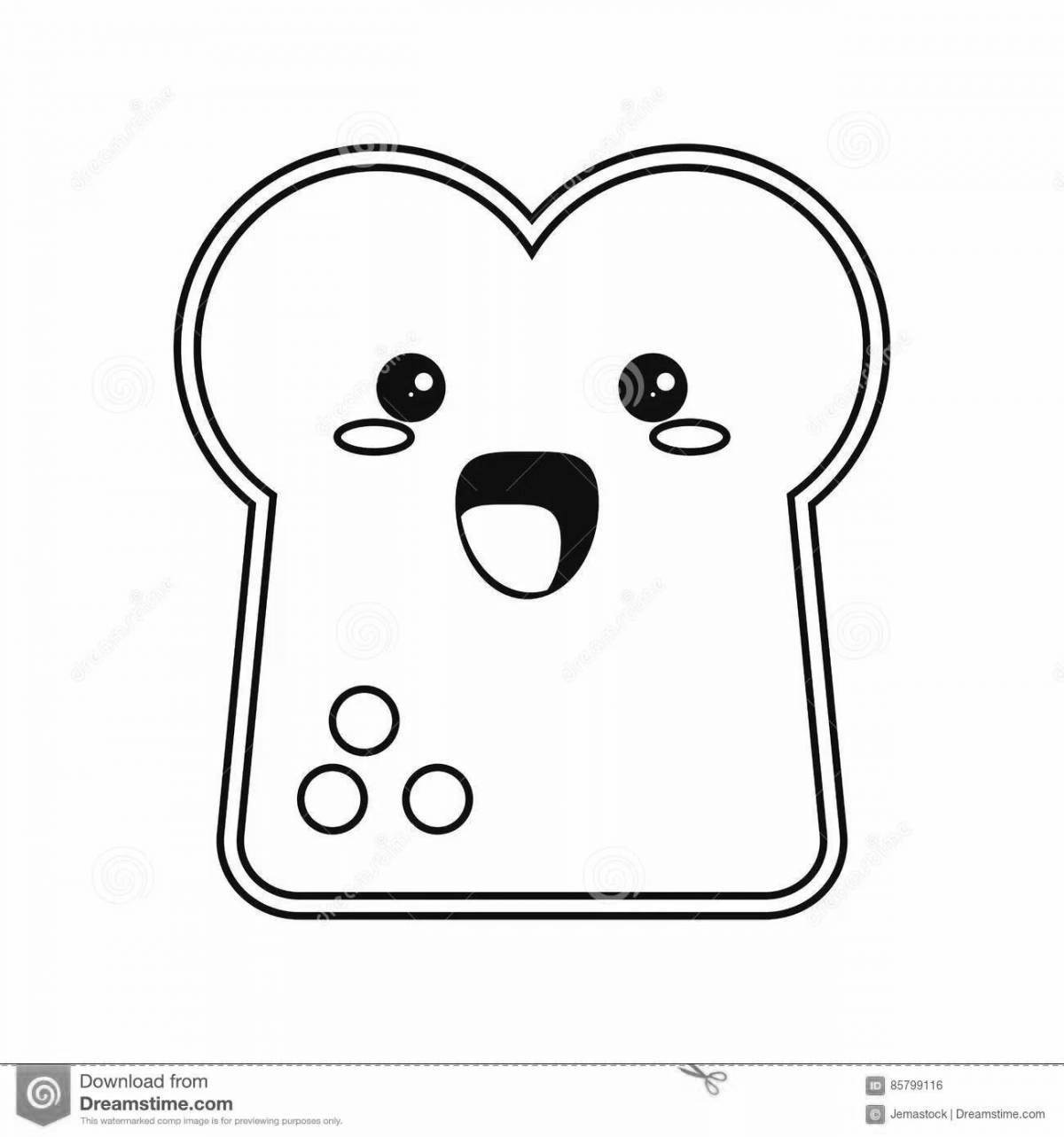 Living toast coloring page