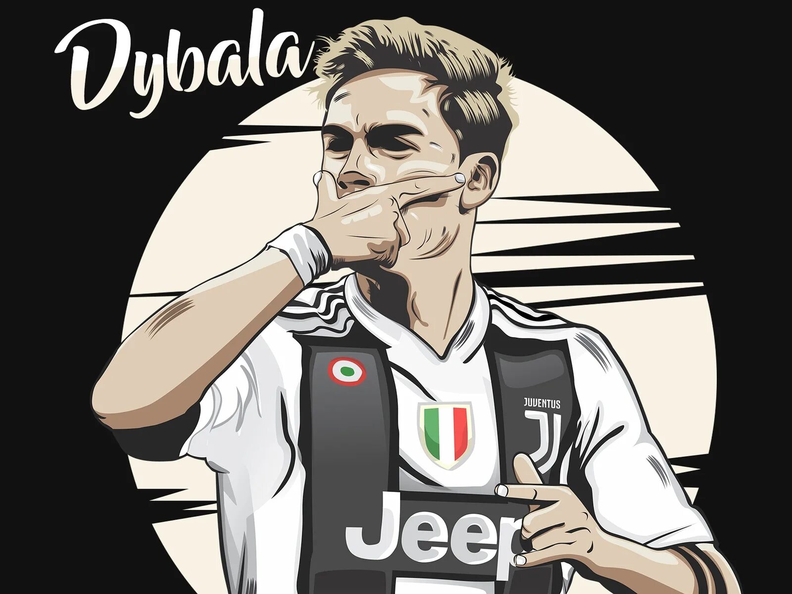 Glowing dybala coloring page