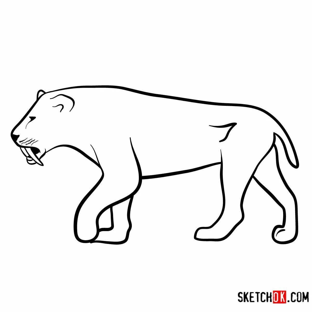 Exotic smilodon coloring page