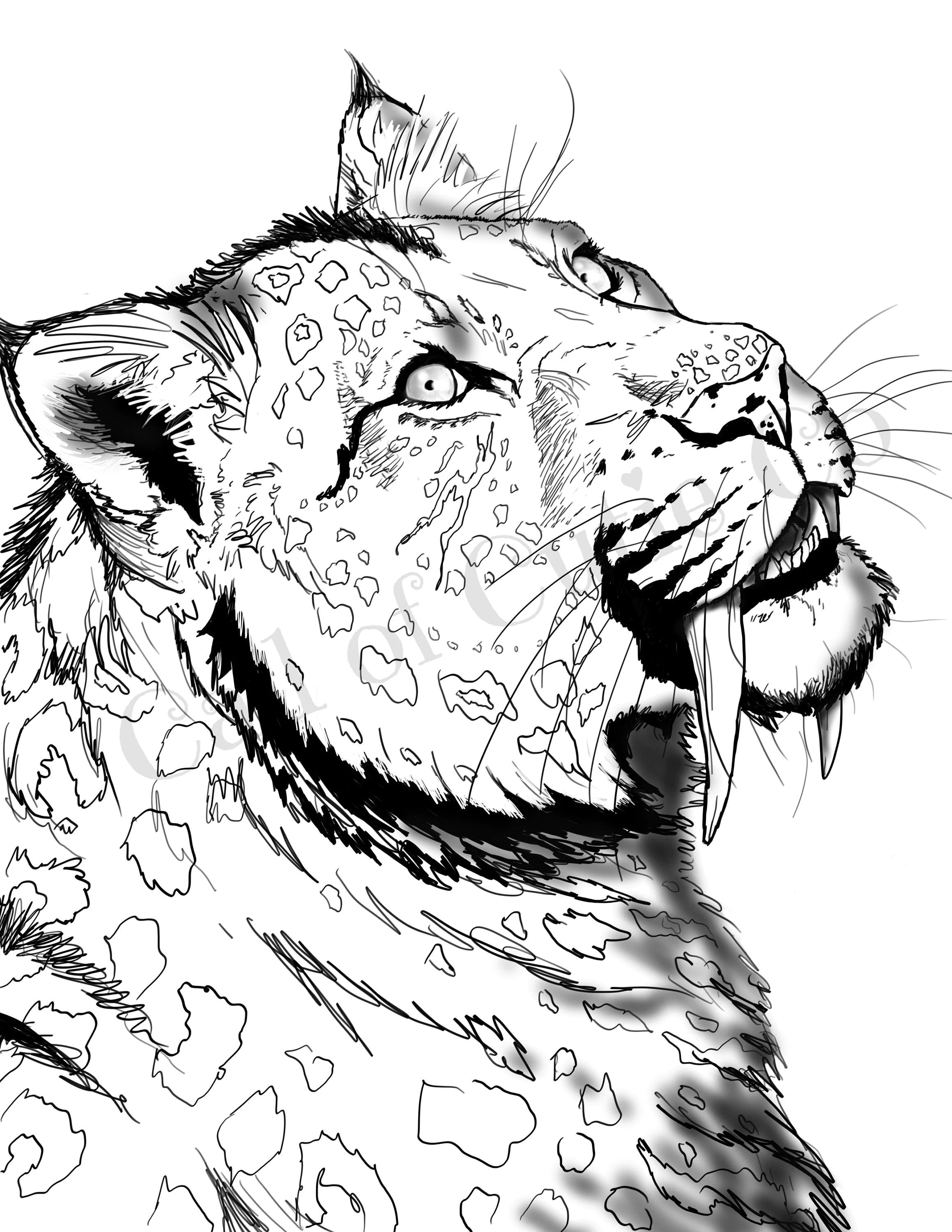 Awesome smilodon coloring page