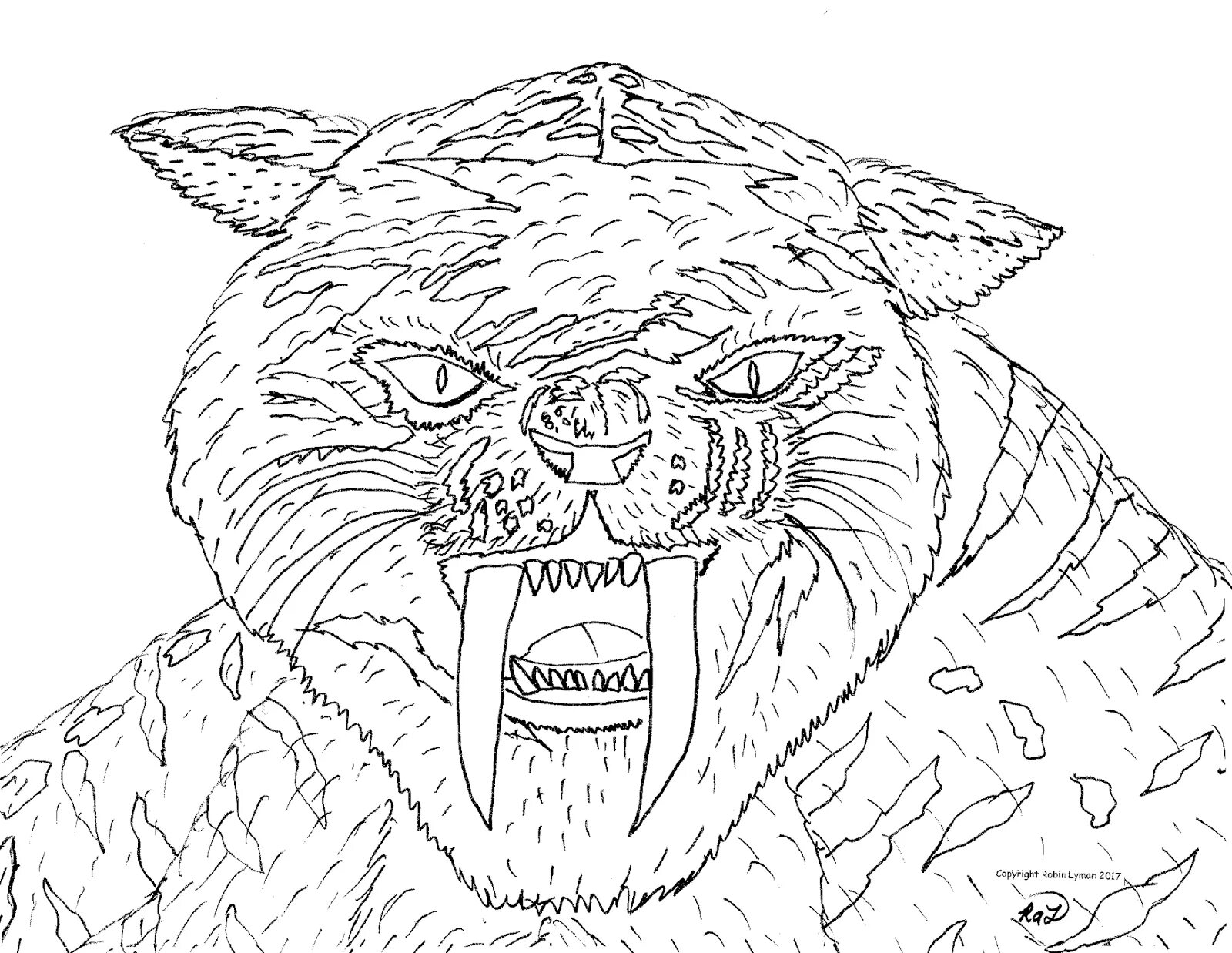 Innovative smilodon coloring page