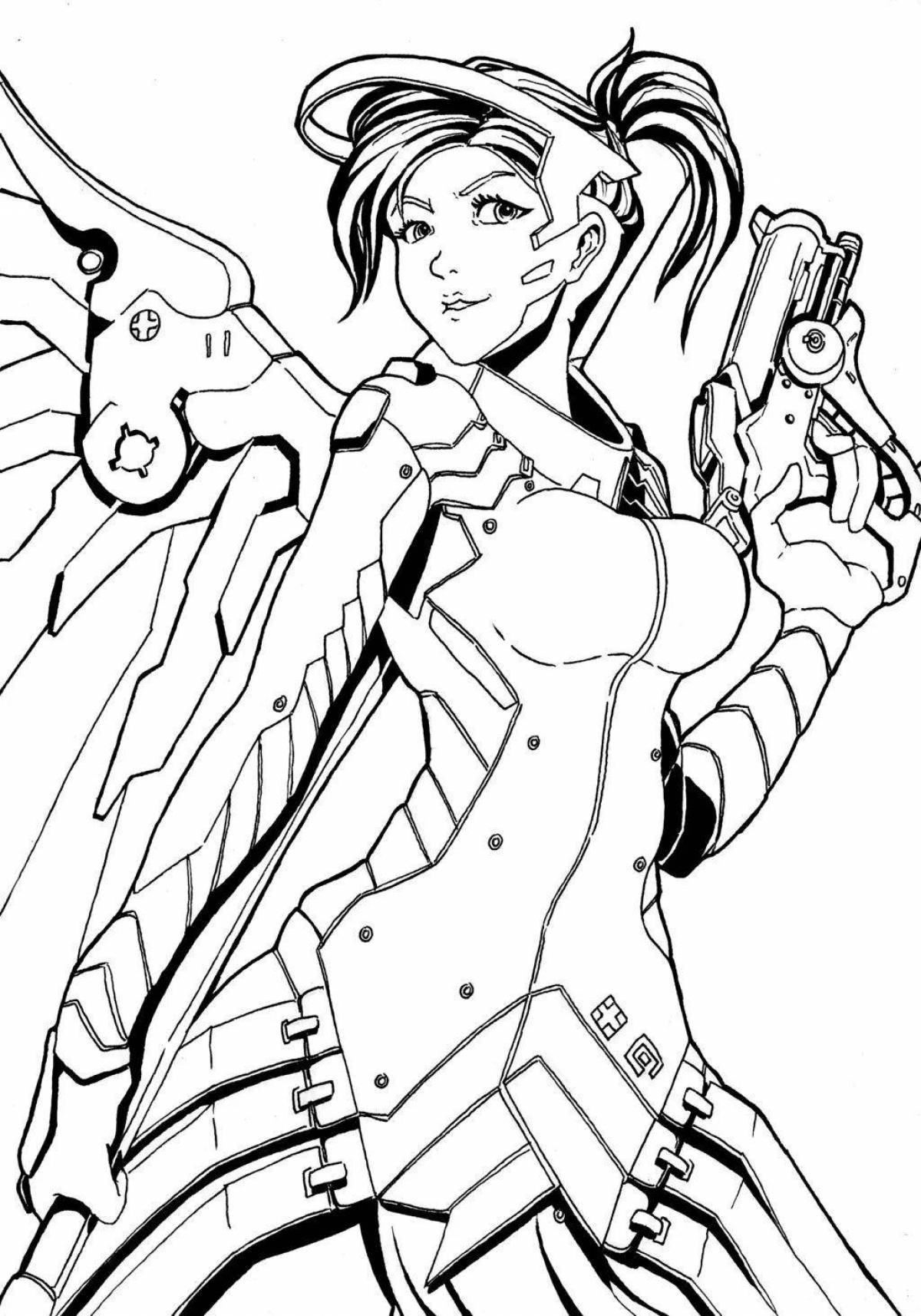 Amazing overwatch coloring page