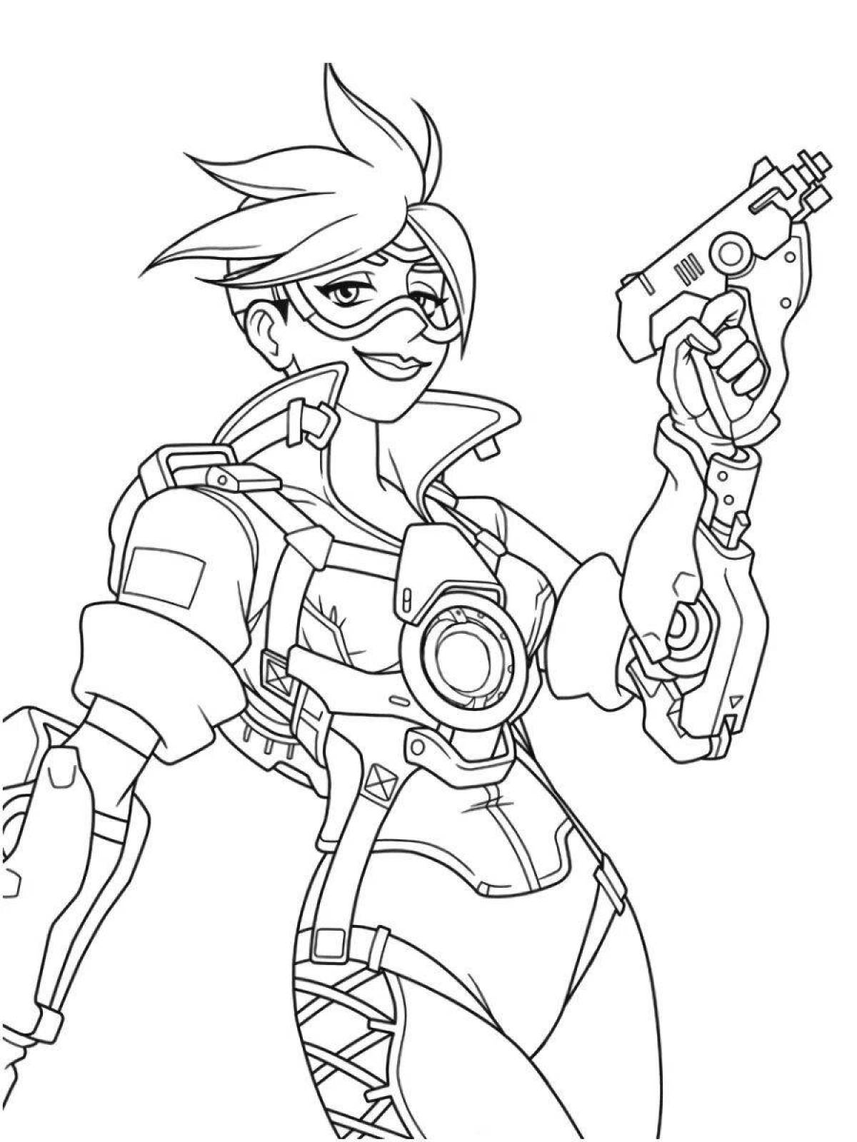 Joyful overwatch coloring page