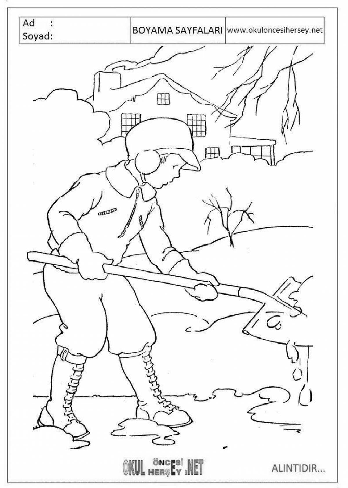 Lovely cleaning coloring page