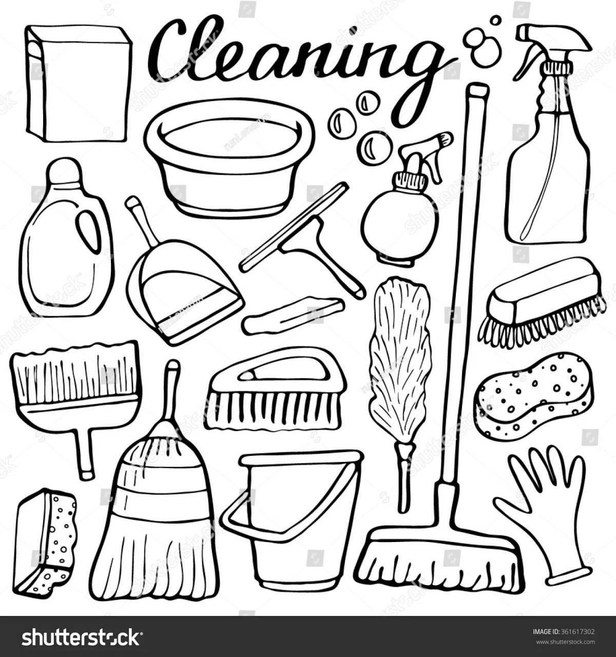 Humorous cleaning coloring book