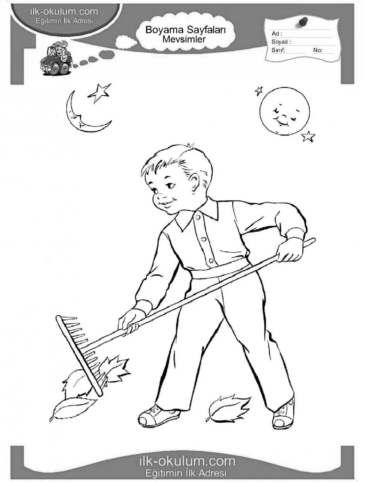 Courageous coloring page cleaning