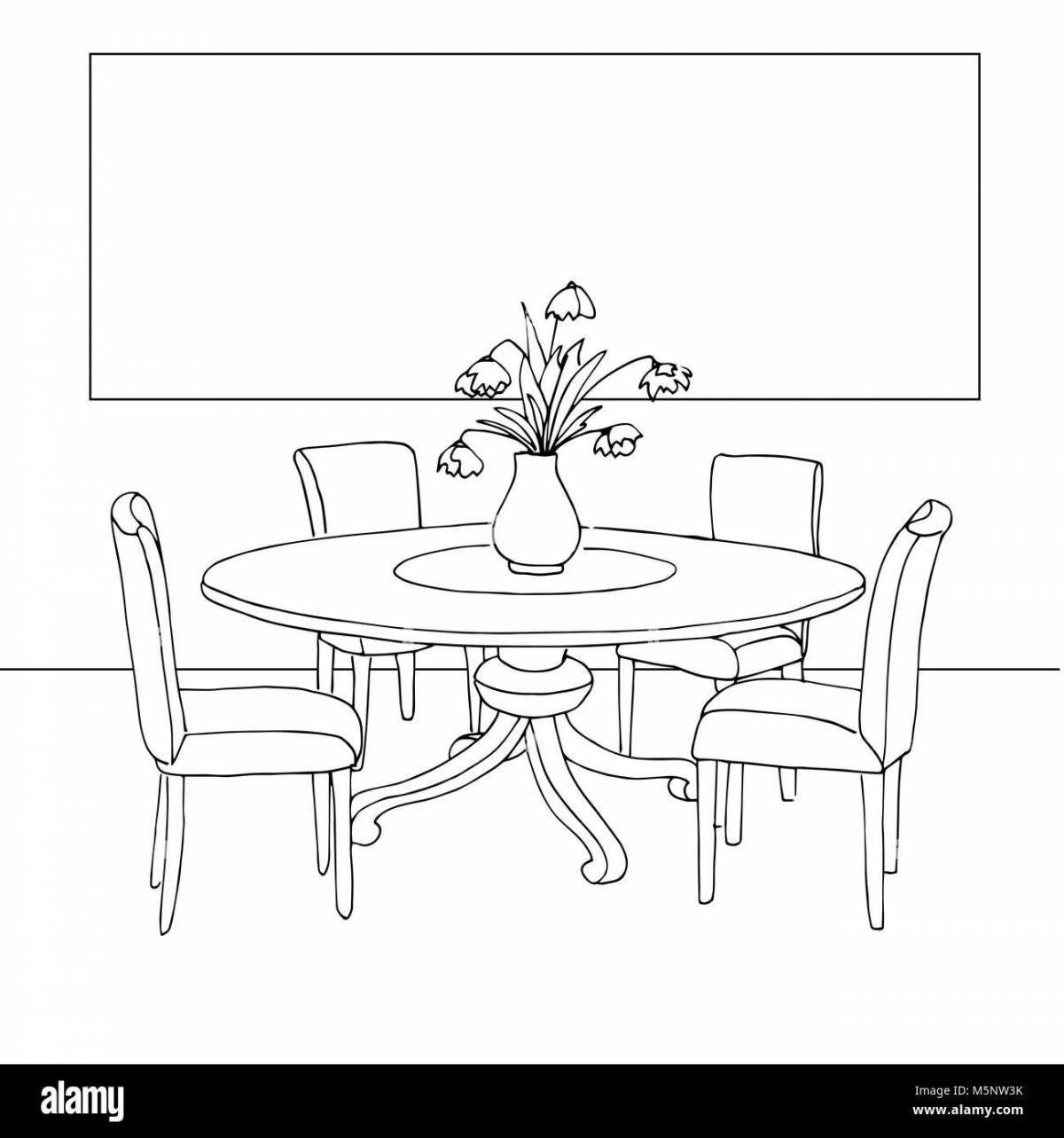Playful canteen coloring page