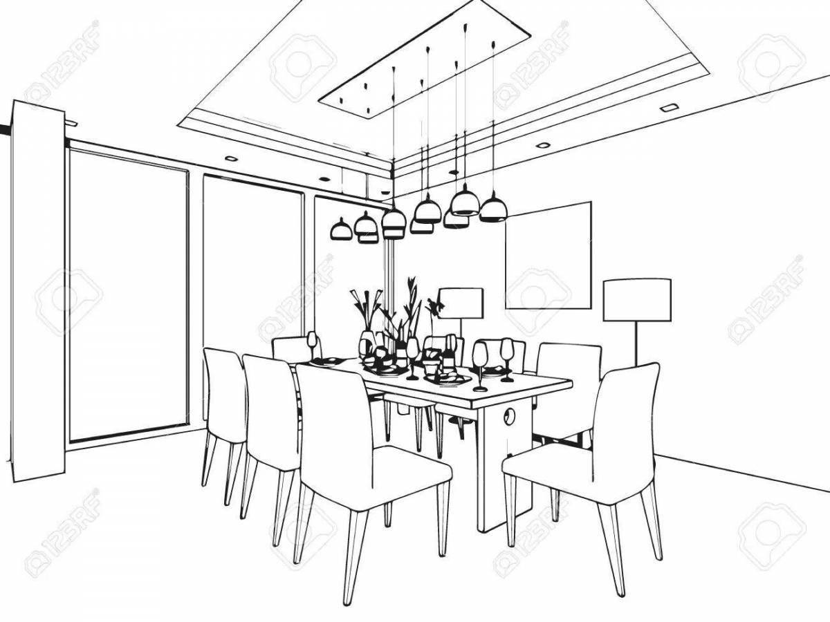 Welcome dining room coloring page