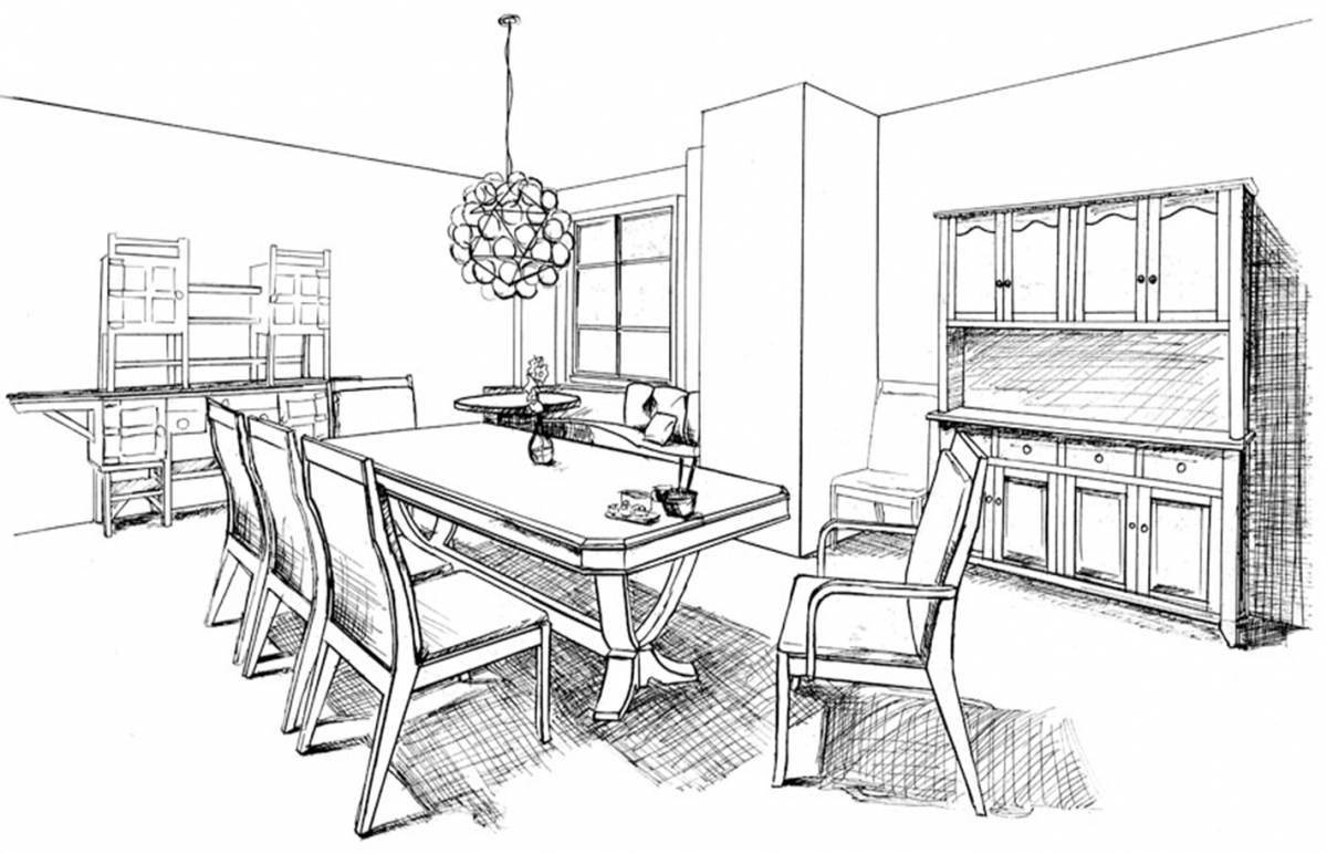 Colouring relaxing dining room