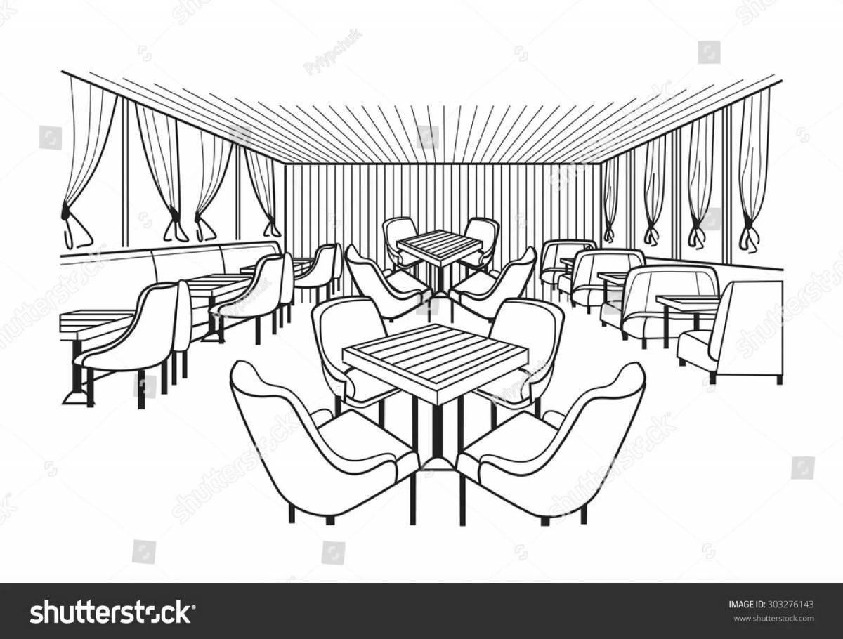 Refreshing dining room coloring page