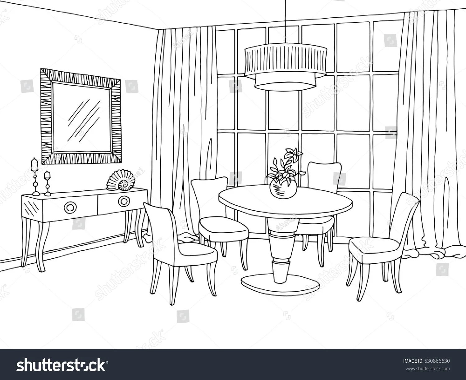 Coloring art dining room