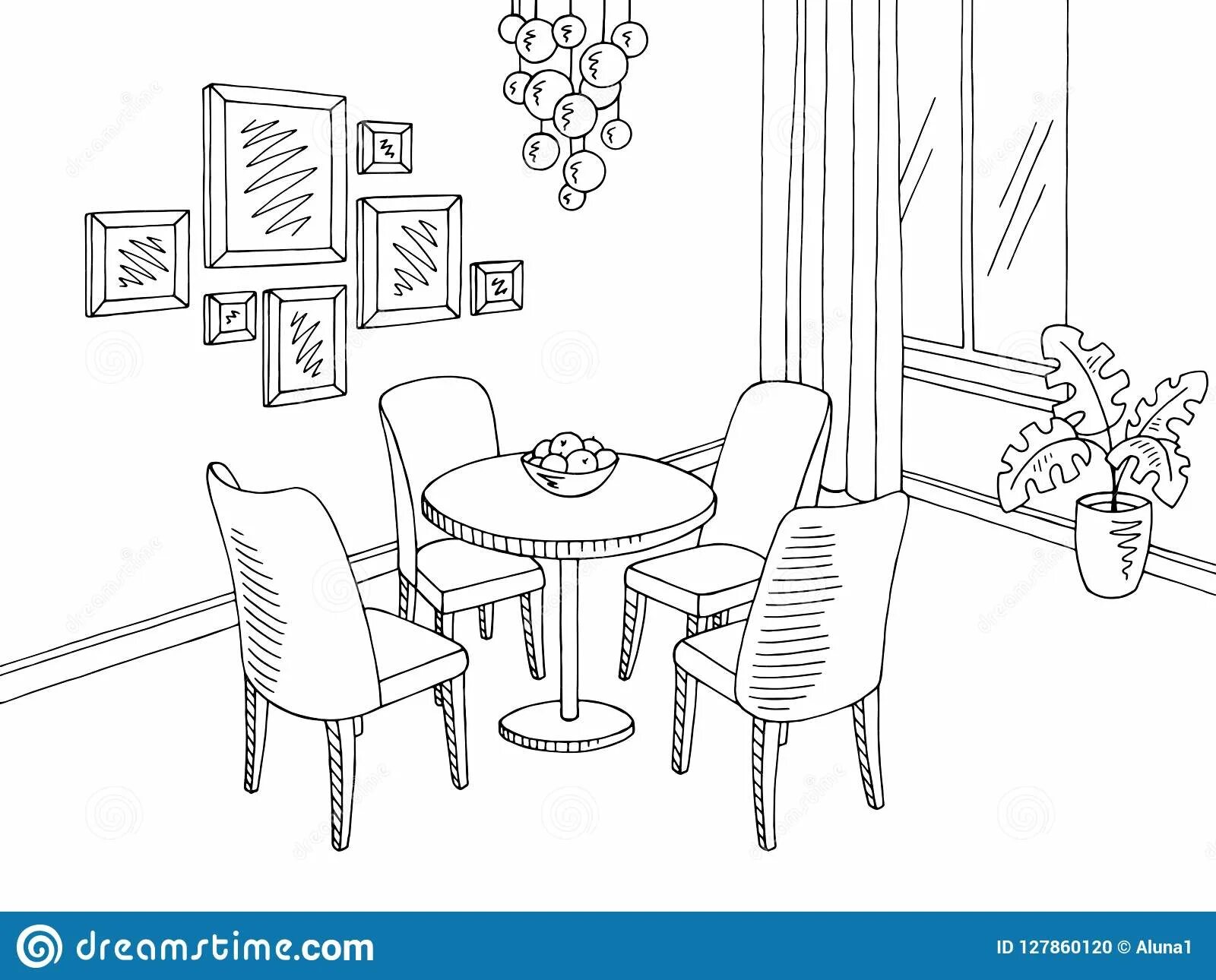 Colouring cheerful dining room