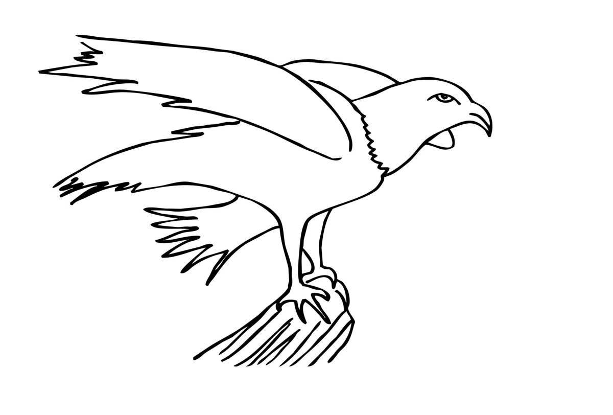 Rampant eaglet coloring page