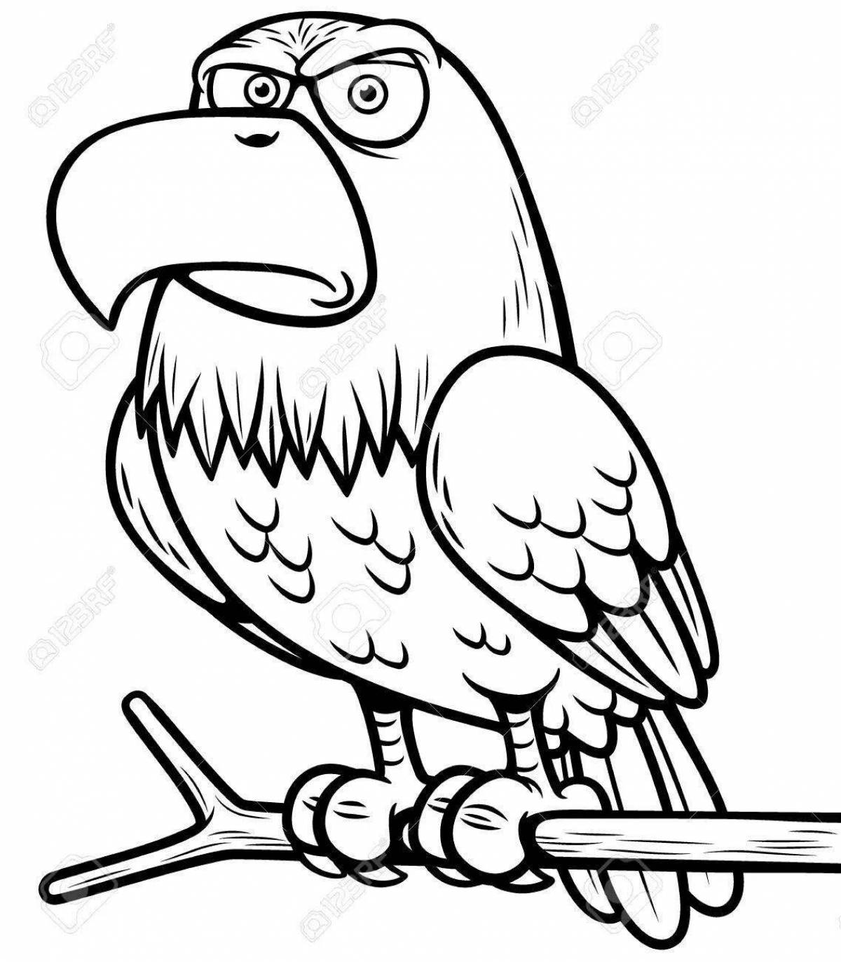 Coloring page playful eaglet