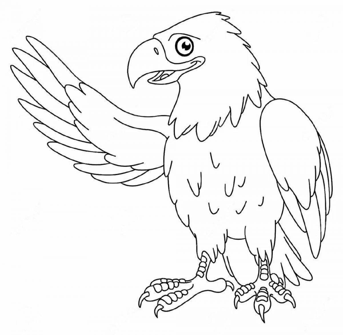 Coloring page graceful eaglet