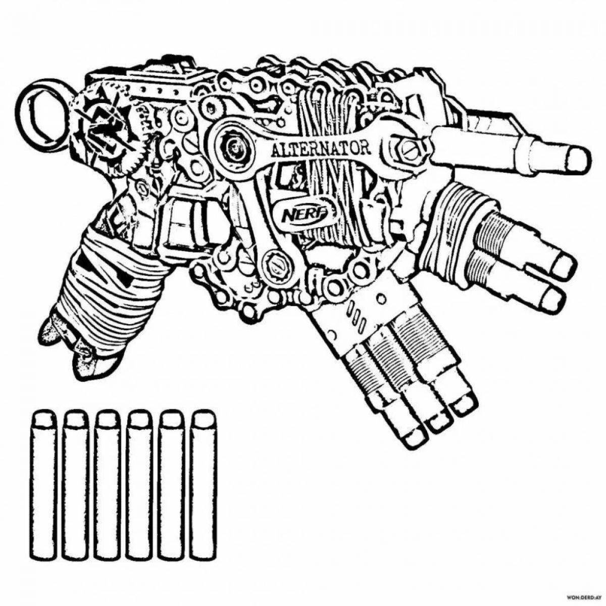 Animated nerf coloring pages